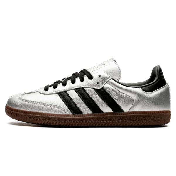 Tênis Adidas Samba OG Feminino "Silver Metallic Black Gum" Prata - Imagem 1